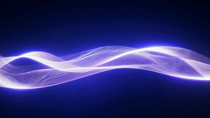 Poster - Abstract Purple Light Wave Pattern on Dark Background Art
