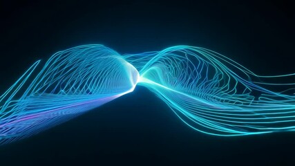 Poster - Futuristic abstract light wave technology pattern