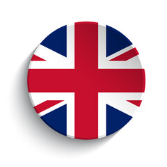 Wall Mural - great britain flag button