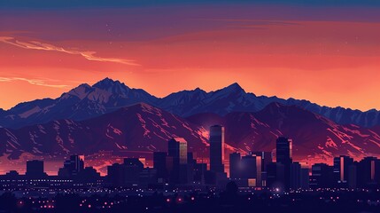 Wall Mural - mountains salt lake city skyline