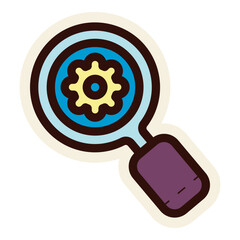 Wall Mural - search setting configuration sticker icon