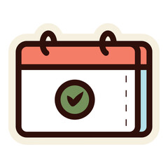 Sticker - schedule planning done sticker icon