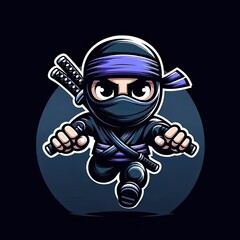 Canvas Print - a cartoon ninja character with a sword