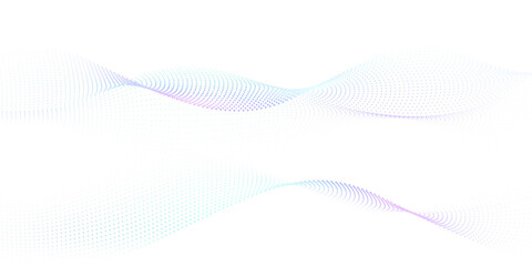 Wall Mural - flowing particles form waves, a gradient light pattern. modern technology background vector illustra