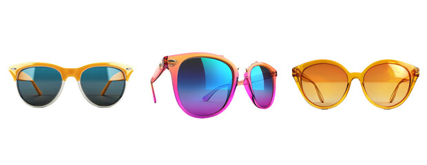 Sunglasses Collection Isolated on Transparent Background