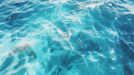 Poster - Bright turquoise sea water with gentle movement and natural light