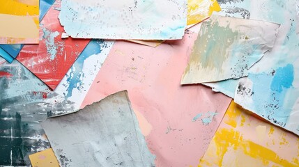 Sticker - Papers with colorful designs and blank areas