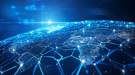 Poster - Global Network Connection Digital world Communication technology for internet business.