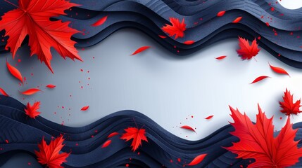 Wall Mural - Colorful gradient fluid flow shape background, abstract background with leaves, modern background in luxury liquid