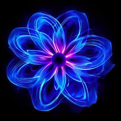 Sticker - abstract-metaverse-futuristic-radial-technology-neon-blue-purple-space-swirl-lines-flower-blue-glow