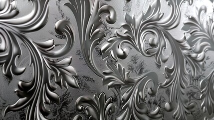 Poster - silver pattern wallpaper