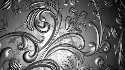 Canvas Print - silver pattern wallpaper