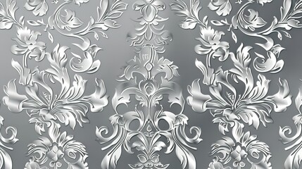 Canvas Print - silver pattern wallpaper