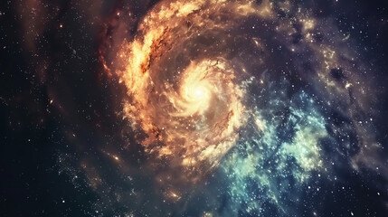 Wall Mural - spiral galaxy with starry light, featuring stars and the milky way galaxy. this sci-fi space wallpap