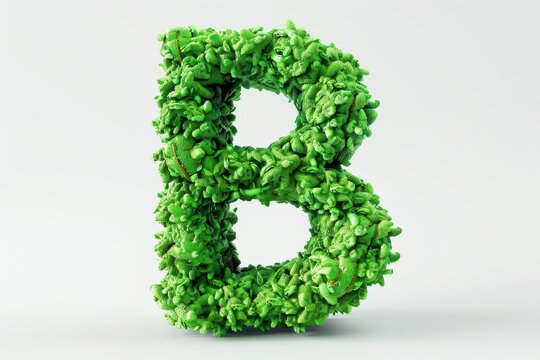 The letter B is made of green plants