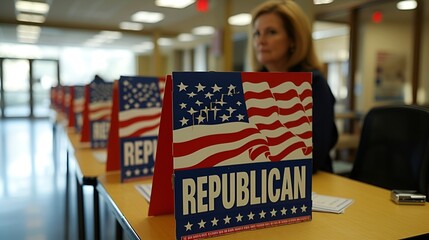 Campaign sign - “REPUBLICAN” - election - partisan politics - conservative