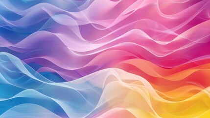 Wall Mural - Abstract colorful rainbow wave lines pattern background