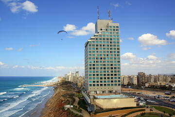 Wall Mural - Flying on a wing over the Mediterranean Sea