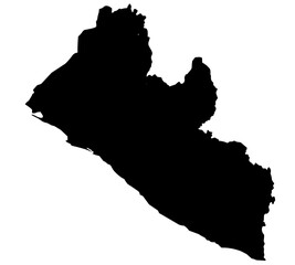 Wall Mural - liberia map silhouette on transparent background