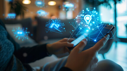 Poster - Connect with clients and colleagues using your smartphone. Wi-Fi keeps you online for seamless communication.