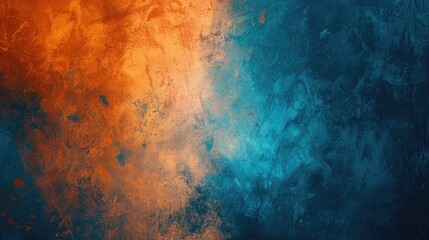 Poster - Abstract blue and orange light background with texture overlay, perfect for a lively and colorful design