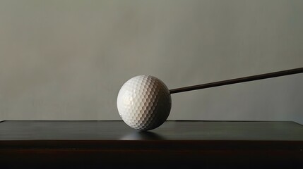 golf ball on tee and golf club. 