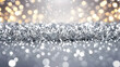 © EPDICAY - Abstract winter christmas, sparkling shiny silver bright glittering texture bokeh background