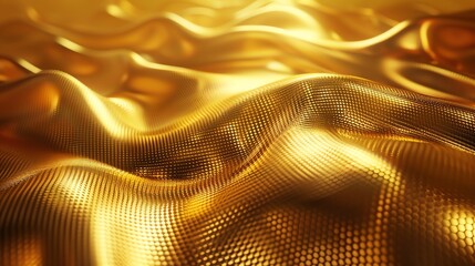 Wall Mural - Abstract image of a textured golden surface with wavy lines.