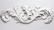 © Oksana - 3D illustration of white decorative relief beautiful detailed ornament with acanthus leaves decoration in baroque style isolated on white background