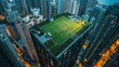 © Piyawat - Football field on the rooftop of a building in city