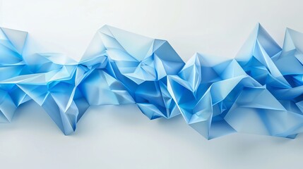 Wall Mural - Abstract Blue Paper Sculpture