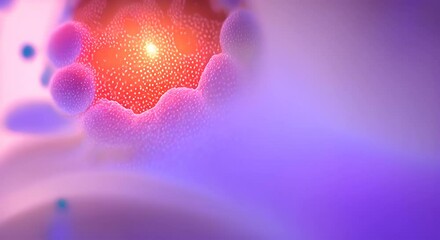 Wall Mural - A magnified view of stem cells successfully healing a ed tissue with distinct changes observed at the cellular level 4k animation