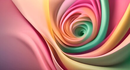 Wall Mural - Colorful Gradient Cloth Swirls Rose Jade Khaki Lemon high quality high resolution 8k 4k animation