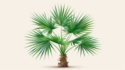 Sticker - Immerse yourself in the beauty of a dwarf palm tree with this detailed digital artwork that captures its essence. A vivid representation awaits