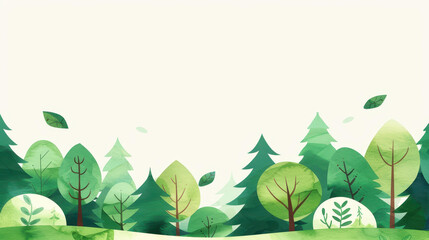 Poster - Beautiful abstract watercolor forest illustration on white background. Perfect for designs and projects.