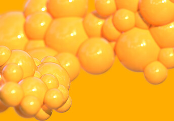 Sticker - 3d yellow bubble abstract background render