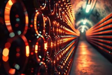 Poster - A tunnel with bright lights inside