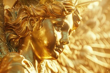 Poster - Golden statue of an angel with a halo