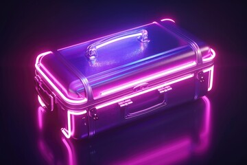 Poster - A small purple suitcase with a light on top, possibly for travel or navigation