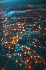 Poster - A detailed view of a global map showing various geographical features and countries, ideal for use in presentations or travel-related projects