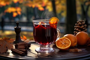 Wall Mural - glass of mulled wine