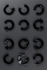 Aufkleber - A collection of black arrows arranged on a neutral gray background, ideal for use in presentations or designs where simplicity and contrast are key