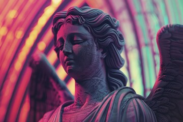 Poster - A close-up shot of a beautiful statue of an angel, suitable for use in religious or inspirational contexts