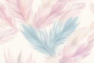 Canvas Print - pink and white feathers