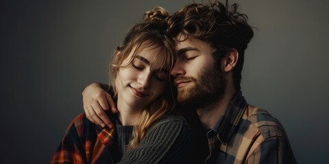 Poster - A pair of people sharing a warm moment with each other