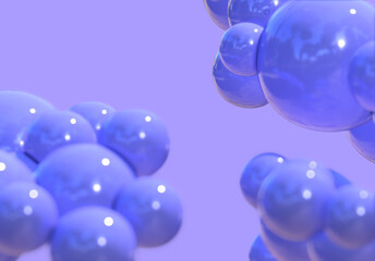 Sticker - purple 3d bubble abstract background