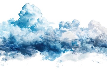 Poster - A collection of clouds floating in the blue sky with no clear formation or shape