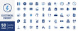 © ARIF MIFTAHUL ANWAR - Set of 50 glyph icons related to energy, electrical energy, electricity. Flat icon collection. Vector illustration.