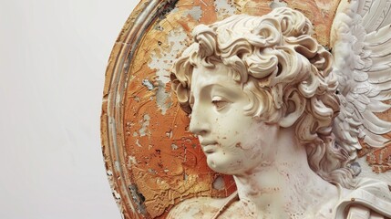 Poster - Close-up shot of a statue depicting an angel, great for decorative or inspirational purposes