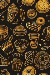 Poster - A selection of diverse foods against a dark backdrop, suitable for use in culinary or lifestyle contexts